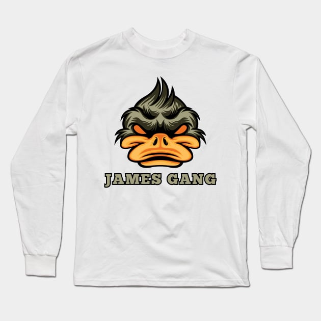 James Gang Duck Party Logo Long Sleeve T-Shirt by Animals Project